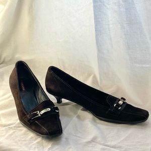 Vintage Prada Brown Suede Loafer Heel (IT 38.5)